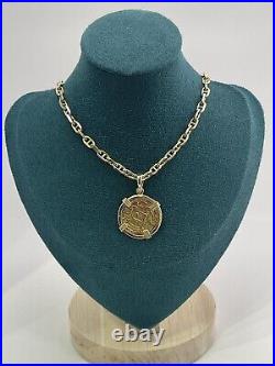 Replica ATOCHA Coin Charm And Chain Handmade With 14k Solid Gold 22
