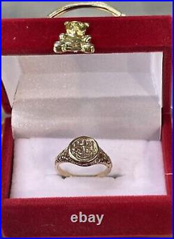 Replica ATOCHA Gold Coin Ring Handmade With 14k Solid Gold