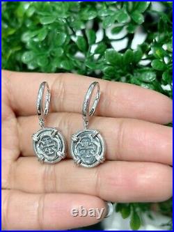 Replica ATOCHA Solid Silver Coin Dangle Earrings Made From Atocha Silver