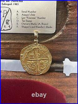 Replica Atocha Coin Pendant Handmade With 14k Solid Gold