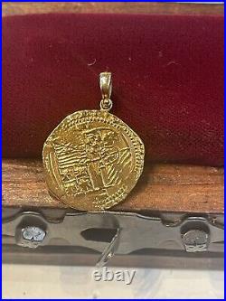 Replica Atocha Coin Pendant Handmade With 14k Solid Gold