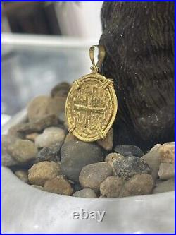 Replica Atocha Coin Pendant Handmade With 14k Solid Gold