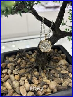 Replica Atocha Shipwreck Silver Pendant In 14k Real Solid Gold Bezel
