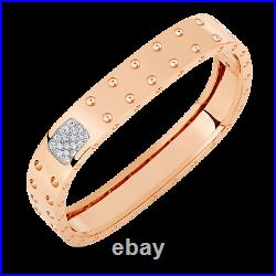 Roberto Coin 18K Rose Gold 2 Row Square Bangle With Diamonds