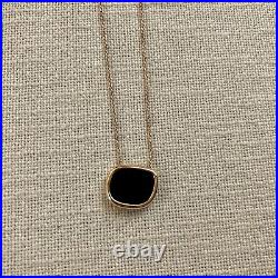 Roberto Coin 18K Rose Gold Black Jade Square Pendant Necklace Italy NWOT $1850