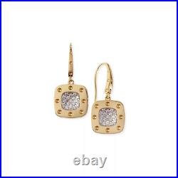 Roberto Coin 18K Yellow Gold Pois Moi Square Drop Earrings, New and Authentic