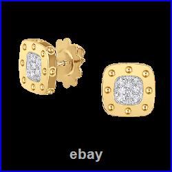 Roberto Coin 18K Yellow Gold Square Stud Earrings With Diamonds