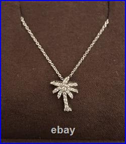 Roberto Coin 18k White Gold Tiny Treasures Diamond Palm Tree Pendant Necklace