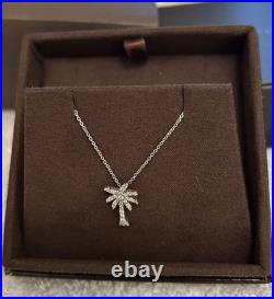 Roberto Coin 18k White Gold Tiny Treasures Diamond Palm Tree Pendant Necklace