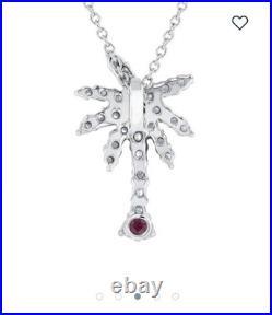 Roberto Coin 18k White Gold Tiny Treasures Diamond Palm Tree Pendant Necklace