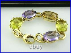 Roberto Coin Multi Gemstones 18K Solid Yellow Gold Bangle Bracelet