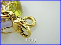 Roberto Coin Multi Gemstones 18K Solid Yellow Gold Bangle Bracelet