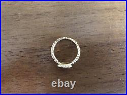 Roberto Coin Pave Diamond Square Gold Ring Size 6.5