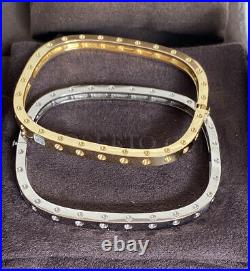 Roberto Coin Pois Moi 18k White Gold Bangle Bracelet 18K Square Excellent Mint
