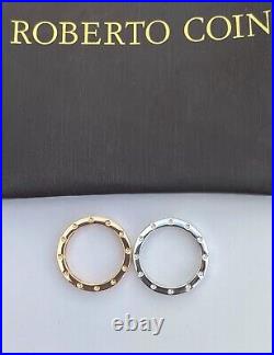 Roberto Coin Pois Moi Ring 18k Rose White Gold Mint Set