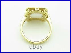 Roberto Coin Ring 18k Yellow Gold & Mother of Pearl Square Design Band Ring
