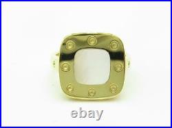 Roberto Coin Ring 18k Yellow Gold & Mother of Pearl Square Design Band Ring