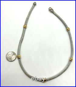 Roberto Coin Sterling Silver and 14K Solid Gold Designer Necklace 16.5 L #1706