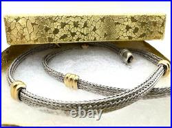 Roberto Coin Sterling Silver and 14K Solid Gold Designer Necklace 16.5 L #1706
