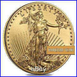 Roll of 50 1/10 oz Gold American Eagle $5 Coin BU (Random Year)
