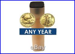 Roll of 50 1/10 oz Gold American Eagle $5 Coin (Lot, Tube of 50) Random Date