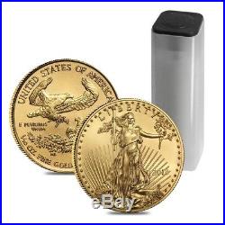 Roll of 50 2018 1/10 oz Gold American Eagle $5 Coin BU (Lot, Tube of 50)