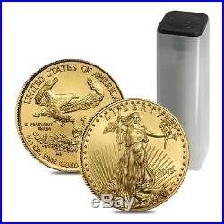 Roll of 50 2019 1/10 oz Gold American Eagle $5 Coin BU (Lot, Tube of 50)