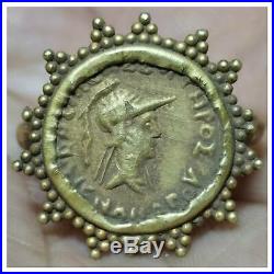 Roman Ancient Rare King Coin high carat Gold wonderful Ring # 4