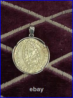 Roman Empire 18ct Gold Coin in 14ct In solid gold setting (frame) Pendant