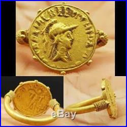 Roman old 22k karat Gold Coin emperor Wonderful Unique Ring # 58