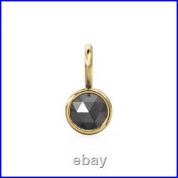 Round Coin Real Black Diamond Pendant in 18k Gold Petite Rose-Cut Diamond Charm Round Coin Real Black Diamond Pendant in 18k Gold Petite Rose-Cut Diamond Charm