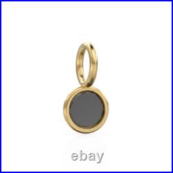 Round Coin Real Black Diamond Pendant in 18k Gold Petite Rose-Cut Diamond Charm Round Coin Real Black Diamond Pendant in 18k Gold Petite Rose-Cut Diamond Charm