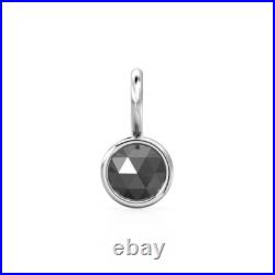 Round Coin Real Black Diamond Pendant in 18k Gold Petite Rose-Cut Diamond Charm Round Coin Real Black Diamond Pendant in 18k Gold Petite Rose-Cut Diamond Charm