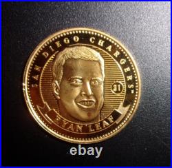 Ryan Leaf 1998 Pinnacle Mint Solid Pure. 999 24K Gold Coin 1/1 Ryan Leaf 1998 Pinnacle Mint Solid Pure. 999 24K Gold Coin 1/1