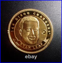 Ryan Leaf 1998 Pinnacle Mint Solid Pure. 999 24K Gold Coin 1/1 Ryan Leaf 1998 Pinnacle Mint Solid Pure. 999 24K Gold Coin 1/1