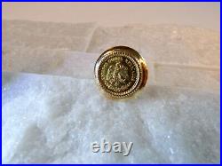 SALE 25% Women's 22 KT Mexican Pesos Ring, Solid Gold, Size 6.75. Excellent