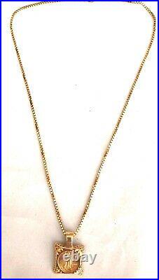 SALE -SOLID 14K YELLOW GOLD CHAIN With YEAR 2000 $5.00 AMERICAN GOLD EAGLE COIN