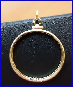 SOLID 14k GOLD COIN BEZEL for US Quarter, Half, Full or Double Eagle Gold Coin
