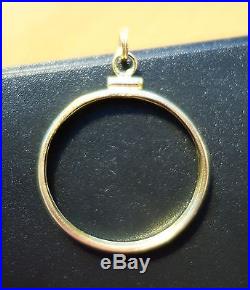 SOLID 14k GOLD COIN BEZEL for US Quarter, Half, Full or Double Eagle Gold Coin