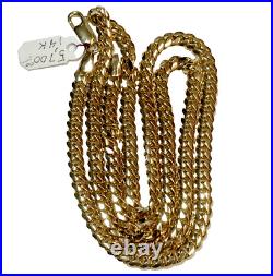 SOLID 14k GOLD Curb Cuban link Chain 24 inch 50.1 grams 5.1 mm wide