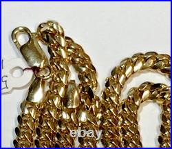 SOLID 14k GOLD Curb Cuban link Chain 24 inch 50.1 grams 5.1 mm wide