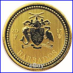 SPECIAL PRICE! 2017 1/5 oz. 9999 Gold Coin Barbados Trident BU #A450