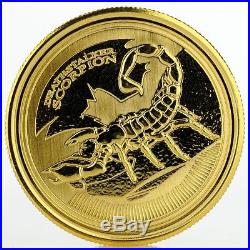 SPECIAL PRICE! 2017 1oz. 9999 Gold Coin Deathstalker Scorpion w Certi-Lock #A443