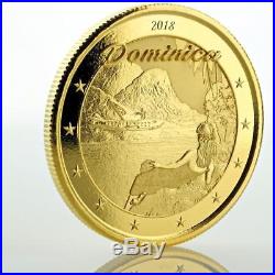 SPECIAL PRICE! 2018 1 oz Dominica. 9999 Gold Coin BU in Certi-Lock #A462
