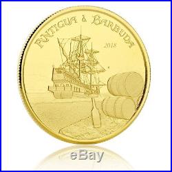 SPECIAL PRICE! 2018 1 oz Gold Rum Runner. 9999 Gold Coin in Certi-Lock #A452