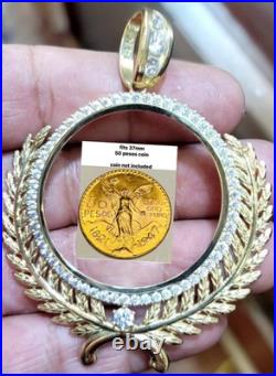 Sale GOLd Bezel 50 pesos pendant 14k mexican centenario coin frame bisel solid Sale GOLd Bezel 50 pesos pendant 14k mexican centenario coin frame bisel solid