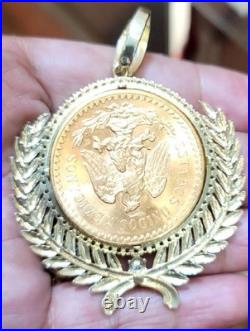 Sale GOLd Bezel 50 pesos pendant 14k mexican centenario coin frame bisel solid Sale GOLd Bezel 50 pesos pendant 14k mexican centenario coin frame bisel solid