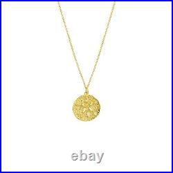 Sand Dollar Pendant Necklace 14K Solid Gold Minimalist Coin Medallion Necklace