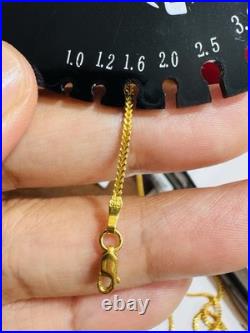 Saudi 22K 916 Real Pure Solid Gold Round Coin Set Necklace 20 Long 10.7g 1.6mm