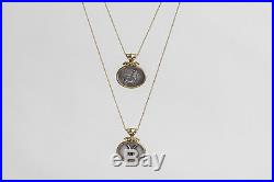 Scorpion Zodiac Pendant 14K Solid Gold & Silver Coin Charm Scorpio Astrology